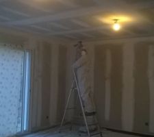 Pon&ccedil;age des joints et pour quelques uns reprise d'enduit