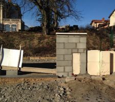 Logette encastrée, muret fini