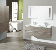 Meuble double vasque chez nous avons choisis en 120 deux tiroir budget oblige!