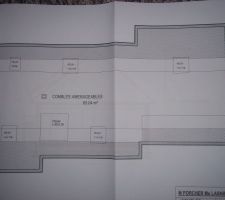 Plan des combles avec l'emplacement des vélux