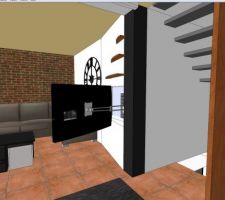 Test sketchup - intégration niche et télé dans le salon