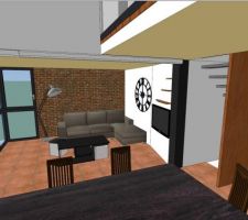 Test sketchup - intégration niche et télé dans le salon