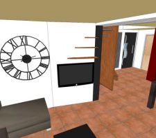 Test sketchup - intégration niche et télé dans le salon