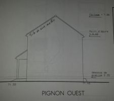 Pignon ouest modénature en cour de modification