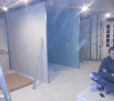 Mise en place rail pour placo en doublet