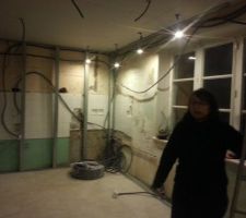 Mise en place rail pour placo en doublet