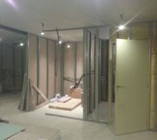Mise en place rail pour placo en doublet