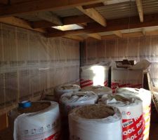 Pose de la membrane des murs à l'étage