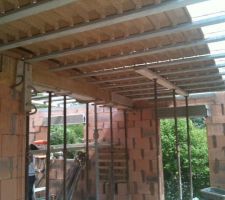 Mise en place du plancher de l'étage => à 70% terminé
