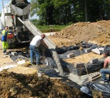 Livraison et coulage du béton
