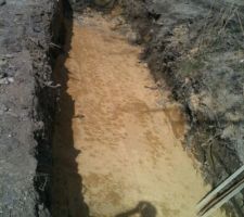 Cuvelage de la roubine en cours et &eacute;tat du terrain au 7 mars 2015