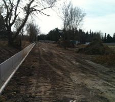 Cuvelage de la roubine en cours et &eacute;tat du terrain au 7 mars 2015