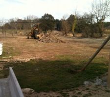 Cuvelage de la roubine en cours et &eacute;tat du terrain au 7 mars 2015