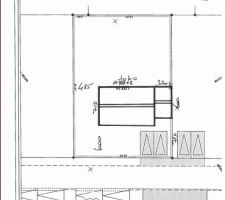 Voici l'implantation de la maison avec les 2 places de stationnement de jour.