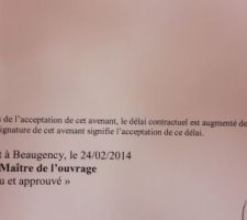 Ci joint la phrase  qui passe souvent inaperçue quand nous signons un avenant quelques il soit !