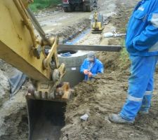 Travail dans les fouilles