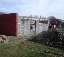 Facade ouest porte avec 1 fixe chambre,fenetre bandeau salle de bain parents