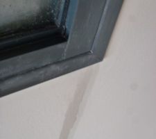 Infiltration dans la chambre parentale en R 1, ai niveau de la jalousie. Infiltration du parquet de la chambre