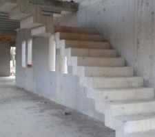 Exemple escalier 1/4 tournant avec palier et double coffrage