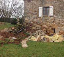 Semelle pour le montage du muret en pierre