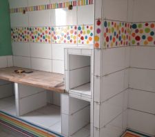 Salle de bain enfants et meuble en siporex