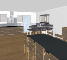 Cuisine   salle à manger (vue 3D)
