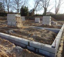 Le soubassement en agglo, d&eacute;j&agrave; 2 rand de mont&eacute;s