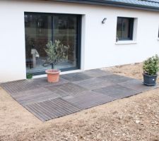 Mise en place de la terrasse provisoire