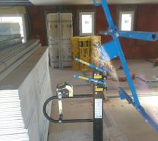 Plafond placo et laine de verre avec porte