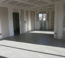 Carrelage terminé! Dans les chambres = parquet