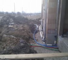 Drainage autour de la maison et branchement en cours
