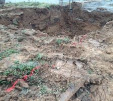 D&eacute;but des travaux avec le marquage et le premier trou