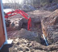 Réalisation du drain pour les eaux pluviales