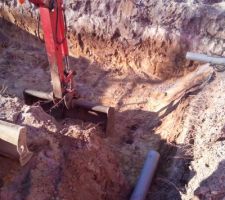Réalisation du drain pour les eaux pluviales