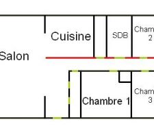 Plan modifi pour ouverture cuisine sur salon