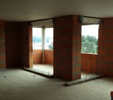 Le demi étage avec le placo au plafond