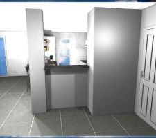 Projet cuisine - vue de l'entrée