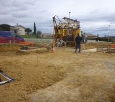 Mise en place de la grue