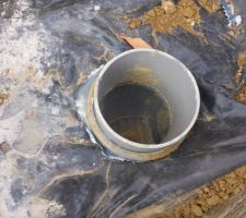 Disquer le caniveau pour faire passer le tuyau d'évacuation