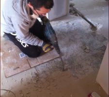 Démolition du sol pour pose carrelage