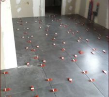 Pose du carrelage - cuisine