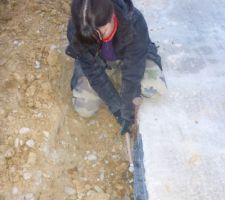 Clean de la zone pour placer les caniveaux