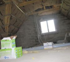 Isolation des combles en cours