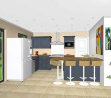 Cuisine vue du salon