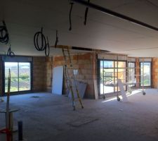Le plafond est posé et les câbles tirés!