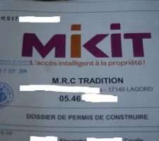 Première page du dossier du permis de construire