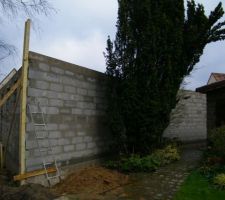 Cette façade correspond à l'arrière, vue depuis le jardin. les matériaux ont été livrés le mardi 31 mars 2014. Le travail est impeccable!