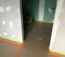 Mise en place isolation plancher chauffant ( salle d'eau / chambre 1)