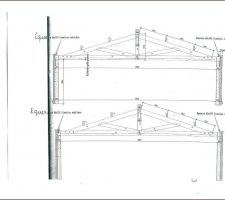 Plan de charpente - 2 fermes -