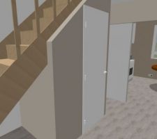 Toilettes sous escalier